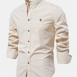 Long Sleeve Linen Stand Collar Shirt