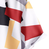 Geometric Color Block Print Button Up Shirt