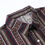 Tribal Geometric Stripe Print Cotton Shirt