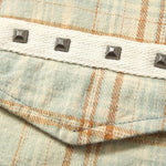 Gradient Washed Distressed Plaid Shirt