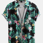 Tropical Flowers Print Shirt & Swim Shorts Set