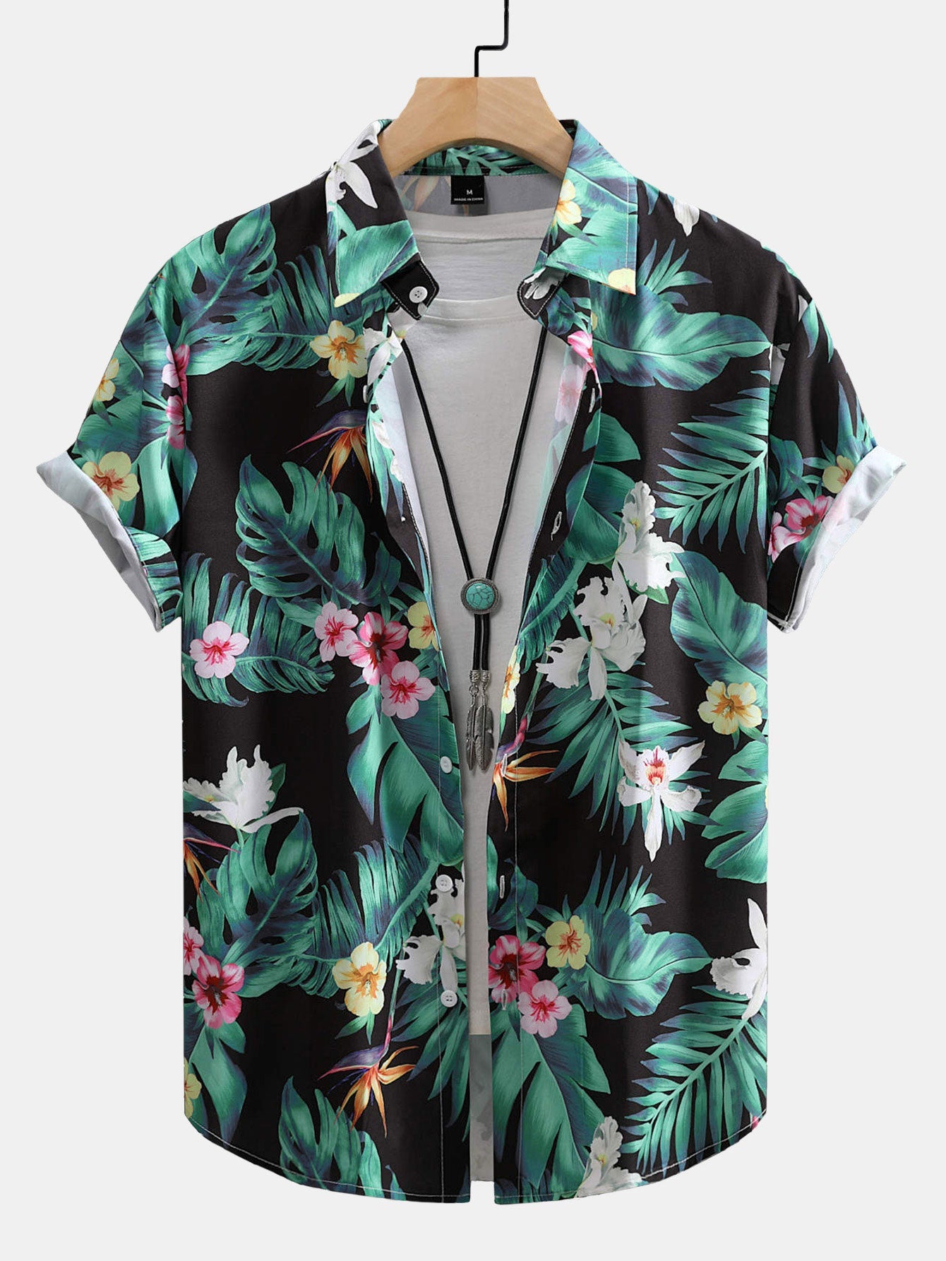 Tropical Flowers Print Shirt & Swim Shorts Set