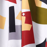Geometric Color Block Print Button Up Shirt