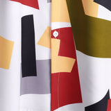 Geometric Color Block Print Button Up Shirt