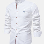 Long Sleeve Linen Stand Collar Shirt