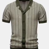 Stripe Crochet Button Up Shirt