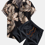 Tropical Print Shirt & Swim Shorts Set