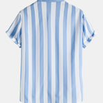 Wide Stripes Print Shirts & Swim Shorts Set