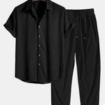 Corduroy Button Up Short Sleeved Shirt & Corduroy Pants Set
