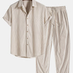 Corduroy Button Up Short Sleeved Shirt & Corduroy Pants Set