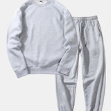 Basic Crew Neck Sweatshirt & Jogger Pants Set