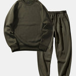 Basic Crew Neck Sweatshirt & Jogger Pants Set
