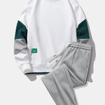 Color Block Sweatshirt & Jogger Pants with Pintuck Set