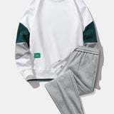 Color Block Sweatshirt & Jogger Pants with Pintuck Set
