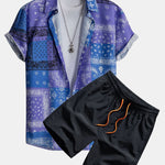 Paisley Bandana Print Shirt & Swim Shorts Set