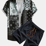 Paisley Patchwork Print Shirt & Swim Shorts Set