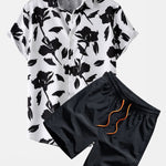 Floral Print Shirt & Swim Shorts Set
