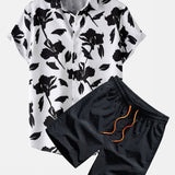 Floral Print Shirt & Swim Shorts Set