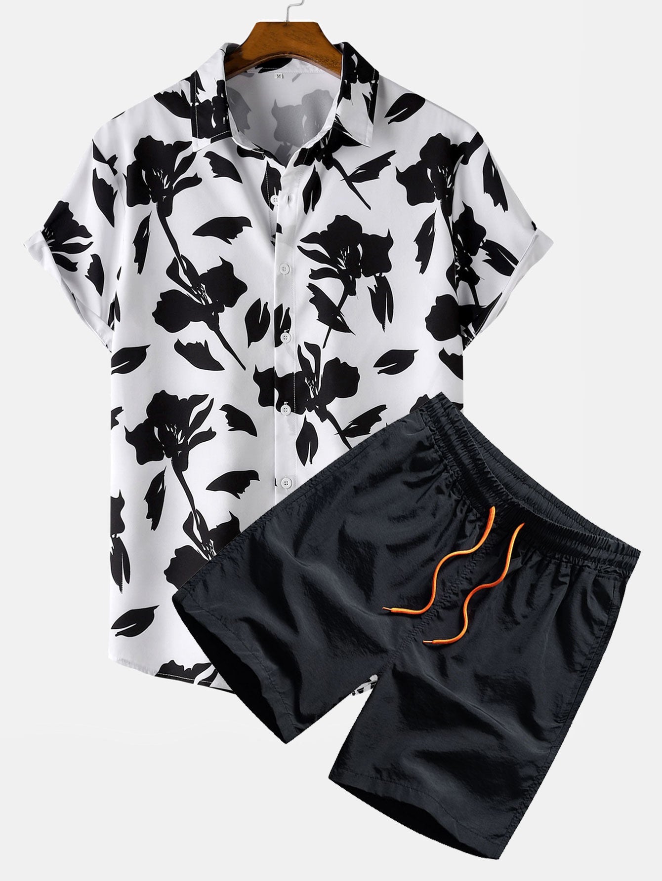 Floral Print Shirt & Swim Shorts Set