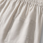 Waffle Shirt & Linen Cotton Blend Drawstring Shorts Set