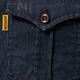Washed Denim Western Shirt with Pockets