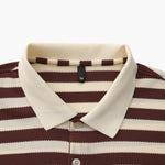 Horizontal Stripe Polo with Contrast Collar