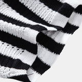 Drop Shoulder Stripe Crochet Shirt