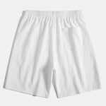 Linen Rayon Blend Pocket Utility Shirt & Crinkled Textured Drawstring Shorts Set