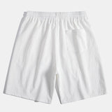 Linen Rayon Blend Pocket Utility Shirt & Crinkled Textured Drawstring Shorts Set