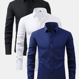 3 Pieces Long Sleeve Button Up Dress Shirt