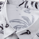 Palm Tree Island Print Button Up Shirt