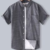 Cotton Striped Button Up Shirt