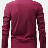 3 Pieces Non-Iron Hidden Placket Stand Collar Dress Shirt