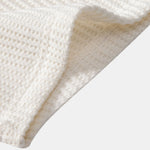 Waffle V-neck Polo & Drawstring Knitted Waffle Shorts Set