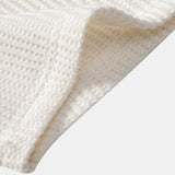 Waffle V-neck Polo & Drawstring Knitted Waffle Shorts Set