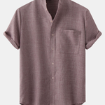 Stand Collar Shirt Whit Pocket