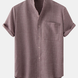 Stand Collar Shirt Whit Pocket