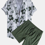 Floral Print Shirt & Swim Short Set