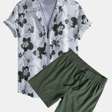 Floral Print Shirt & Swim Short Set