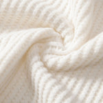 Waffle V-neck Polo & Drawstring Knitted Waffle Shorts Set