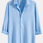 Long Sleeve Muscle Fit Ribbed Button Up Shirt