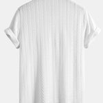 Short Sleeve Jacquard Polo & Straight Leg Ribbed Pants Set