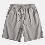 Linen Striped Shirt & Drawstring Shorts Set
