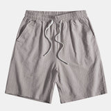Linen Striped Shirt & Drawstring Shorts Set