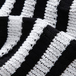 Drop Shoulder Stripe Crochet Shirt