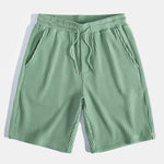 Waffle Shirt & Drawstring Knitted Waffle Shorts Set