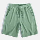 Waffle Shirt & Drawstring Knitted Waffle Shorts Set