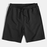 Striped Jacquard Shirt & Drawstring Shorts Set