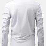 Non-Iron Hidden Placket Stand Collar Dress Shirt