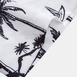 Palm Tree Island Print Shirt & Drawstring Swim Shorts Set
